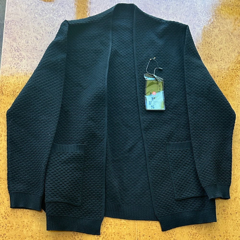 Men's Black Cardigan Sweater